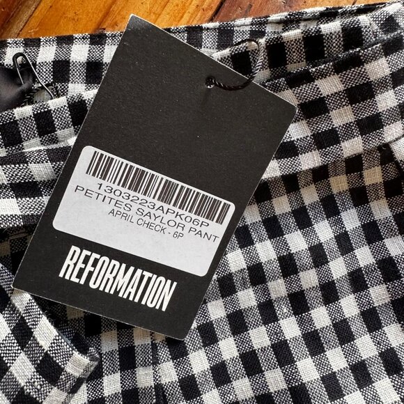 Reformation saylor linen pant in gingham NWT - Picture 6 of 7